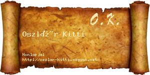 Oszlár Kitti névjegykártya