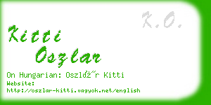 kitti oszlar business card